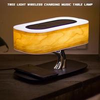 Lampe de table décorative pour maison intelligente, haut-parleur Bluetooth, lampe de bureau, veilleuse LED, chargeur sans fil avec réveil