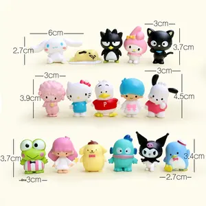 Decoración de escritorio de Anime de dibujos animados para My <span class=keywords><strong>Melody</strong></span> para Kuromi <span class=keywords><strong>Twin</strong></span> Stars Car Dolls figuritas Súper suaves pequeños adornos de estrés para niños - Product Image 6