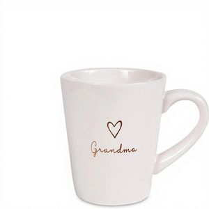 Tasse à café en grès Pavilion Grandma avec étiquette cœur, en céramique blanche, compatible micro-ondes et lave-vaisselle, 15 oz, usage quotidien - Product Image 1