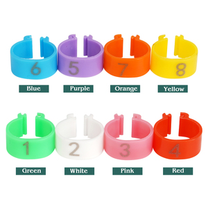 1.6/2Cm Eendendenduif Plastic Rubberen Voetring Met Nummers Kleurrijke Snap-On Gevogelte Kippenvogelbeenringen - Product Image 5
