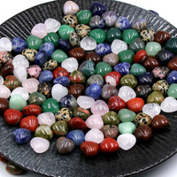 Perles de pierre naturelles en forme de cœur de 15mm, ornements de guérison sans trou, Quartz Rose, améthyste, Aventurine, perles de cœur
