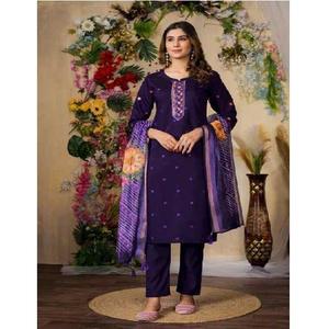 Elegante Conjunto Kurti Tradicional para Mujer, con Bordado Multicolor Hecho a Mano, Diseñado para Fiestas y Eventos Festivos - Product Image 1