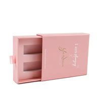 Vente en gros Boîtes de brillant à lèvres roses imprimées sur mesure Pack de tiroir cadeau spécial pour rouge à lèvres Boîtes en papier cosmétique recyclé Doublure en éponge