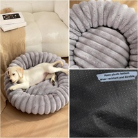 Nouveau style d'hiver, lit rond pour chien et chat en peluche de lapin verticale, confortable, doux et lavable