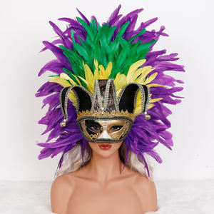 Luxuriöse Italienische Feder-Maskerade-Maske Hypoallergene Muschel-Maske M010 für Erwachsene für Opern und Galas - Product Image 3