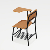 Chaise d'écriture en bois avec tablette pour la formation en classe, en contreplaqué africain, pour projets scolaires