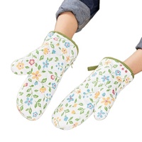 Gants de four résistants à la chaleur à motifs floraux, épaissis, antidérapants, pour cuisine et barbecue