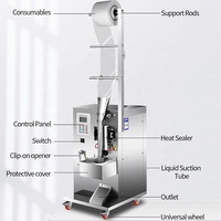 Machine d'emballage et de remplissage de liquides à scellage trois côtés pour sachets et films en rouleau PE de 5 à 200 ml, pour boissons, café, jus - Prix bas