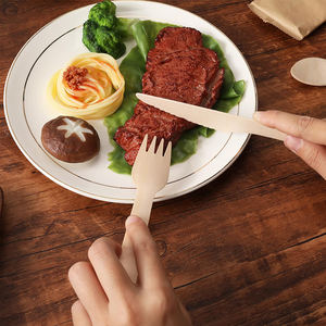 Personnalisé 100% Vaisselle En Bois Écologique <span class=keywords><strong>Jetable</strong></span> Écologique Soins De Santé Résistant À La Chaleur Écologique Couteau En Bois Parties - Product Image 3