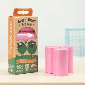 Amazon Basics Greener Walker Mascotas 4 Rolls Per Box Corn Starch Flushable Pet Dog Poop Bag Rolls Biodegradation