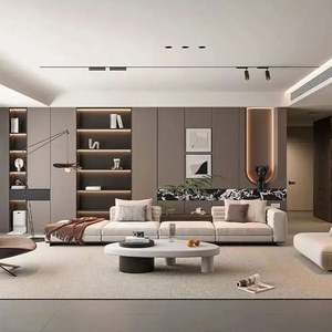 Armoires de rangement en bois modernes personnalisées, meubles de salon avec murs de fond, fabriqués en Chine - Product Image 1