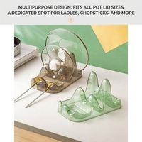 Support de couvercles de casseroles double couche de luxe léger, organisateur de comptoir non pliable transparent pour rangement de cuisine