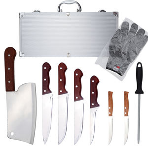 Juego de Cuchillos de <span class=keywords><strong>Carnicero</strong></span> de Acero Inoxidable con Mango de Madera, Multiusos, Ecológicos, Ambidiestros, Acabado Pulido, Cuchillos de Cocina Personalizados - Product Image 2