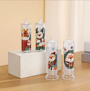 Velas LED sin Llama con Diseño Navideño de Papá Noel y Muñeco de Nieve, Funcionan con Pilas, Decoración Navideña para Festividades - Product Image 4