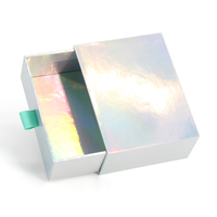 Boîte cadeau à rabat avec ruban irisé personnalisé au laser pour l'emballage de produits de beauté, de bijoux, d'électronique et la présentation de la marque