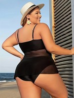 Maillot de bain Econyl recyclé grande taille maillot de bain une pièce sexy avec micro bikini transparent pour femme