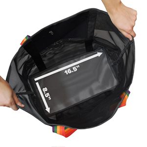 Sac de sport, de piscine et de plage en maille, polyvalent, facile à transporter, avec poche pour chaussons, idéal pour la douche et le rangement - Product Image 3