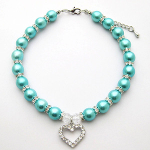 Beautiful <b>Pet</b> Pearl Necklace For Cats Dogs Elegant Jeweled Heart Pendant <b>Pet</b> <b>Collar</b> All Seasons - Product Image 1