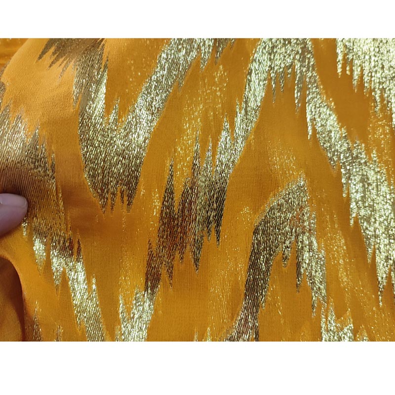 somali dirac jacquard silk with gold lurex silk metallic chiffon fabric for dress