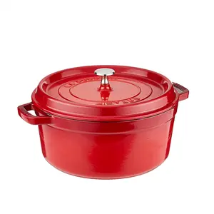 3.7 quart (qt) esmaltado ferro fundido coberto forno, pote de casserole