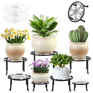 Support de plantes d'intérieur et d'extérieur en métal antirouille, robuste, durable, écologique, avec trou de drainage - Product Image 1