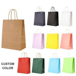 Factory Customized Printed Your Logo Shopping <b>Gift</b> Glasses Cosmetics Dental Packaging Kraft <b>Paper</b> <b>Bag</b> with Flat Handle - Product Image 4