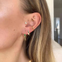 Déclaration empilable S925 argent luxe Marquise couleur Zircon chaîne boucles d'oreilles pour femmes gland influenceur Style