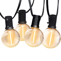 Guirlande lumineuse G40 étanche pour patio, jardin, terrasse, café, bistrot, mariage, fête, avec support de lampe suspendu