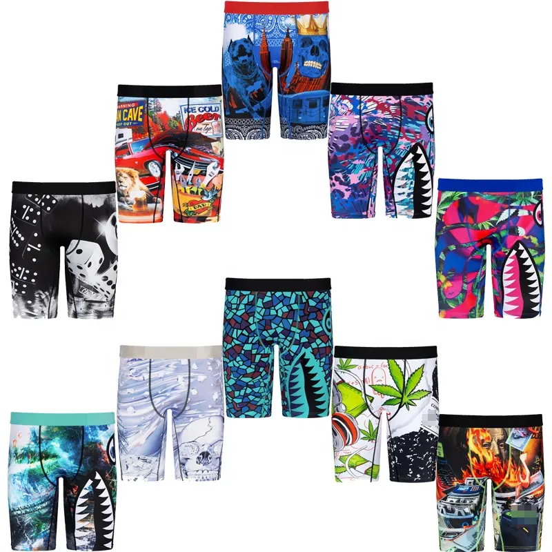 Wholesale Printed Casual Underwear for Men Plus Size Boxers Briefs Boxer Short quick-drying seamless Long Leg Sports Shorts