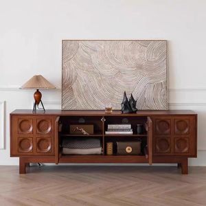 Mueble para TV de Gran Capacidad para Sala de Estar, Mueble de Entretenimiento de Madera Sólida Estilo Mid-Century, Combinación de Muebles para TV - Product Image 5