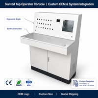Console de contrôle de poste de travail ergonomique de style bureau avec panneau électrique métallique incliné