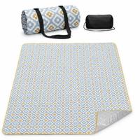 Tapis de plage pliable imperméable avec poignées de transport et sac de rangement pour pique-nique, randonnée et camping en plein air