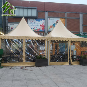 Gazebo a Pagoda 4x4m <span class=keywords><strong>Marrone</strong></span> <span class=keywords><strong>Beige</strong></span> Impermeabile in PVC per Esterni, Ideale per Caffetterie o Negozi - Product Image 5