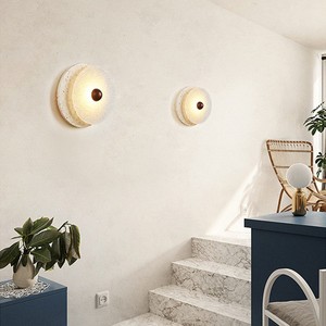 Hfshanks <b>Wall</b> Lamp Led Natural Yellow Stone Mid Century Modern Bedroom Living Room <b>Lighting</b> - Product Image 2
