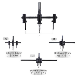 Coupe-cercle réglable 30-120/200/300mm pour bois et cloisons sèches, lame de coupe ronde de type avion, outil de bricolage - Product Image 1
