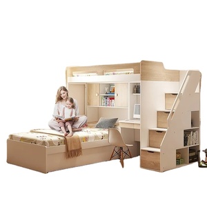 Kids Bedroom Double <strong>Bed</strong> Furniture Twin Over Full/Queen Split Bunk <strong>Bed</strong> <strong>with</strong> <strong>Desk</strong> <strong>and</strong> Stairs - Product Image 3