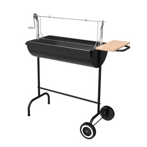 American Style BBQ Grill With Stand Portable Outdoor Large Oil Drum Grill Multifunctional Half Side Grilling Equipment - Product Image 1