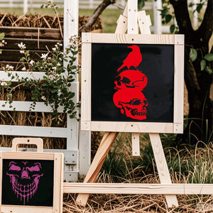 6 Plantillas Reutilizables de Calaveras de PET de 29.7x21cm, Plantillas de Dibujo de Manos de Esqueleto para Manualidades y Artistas, Incluye <span class=keywords><strong>Calavera</strong></span> y Huesos Cruzados - Product Image 6