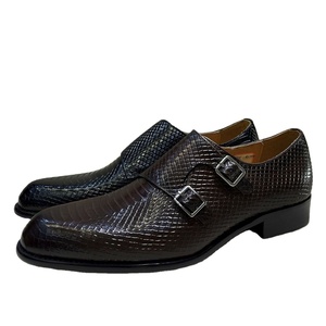 Double-buttoned Business Wedding Suit Square/<b>Pointed</b> Toe Casual Leather Shoes Breathable Anti-Slip Lightweight Patchwork Cowhide - Product Image 1