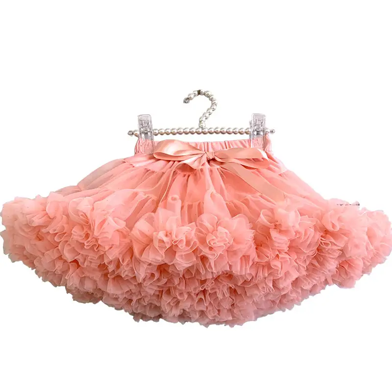 Kacu Boutique Pettiskirt-minifalda de tul con lazo para niñas pequeñas, tutú de Ballet mullido rosa