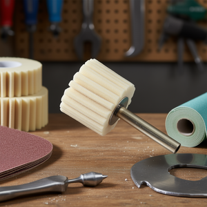 Ttake Felt Flap Wheel 80x30 Mm 6 Mm Shaft Polishing <b>Pad</b> For Metal Wood - Product Image 3