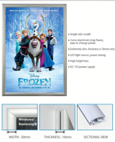Boîte à lumière LED 60x120cm ultra-mince à haute luminosité avec cadre en aluminium à clipser, affichage publicitaire rétroéclairé, boîte à lumière LED murale