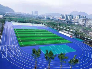 Rollo de pista de atletismo de goma prefabricado de color de 9mm-13mm aprobado por la IAAF para estadio y pista de jogging - Product Image 3