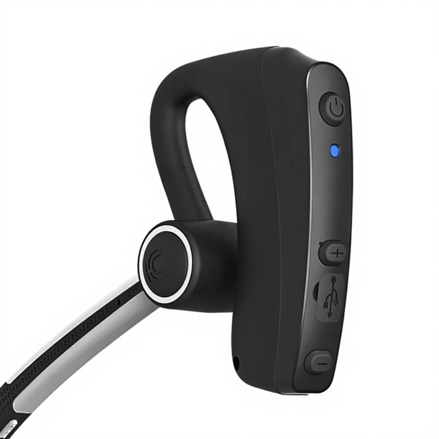 Audroid Zello Blvetooth Headset PTT Button Wireless Two-Way Radio Earpiece Hands-Free Answering Fast Pairing Long Stand L679