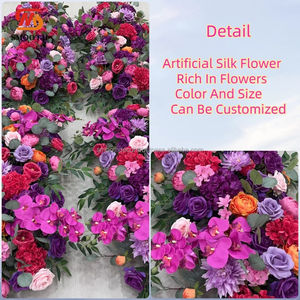 Camino de Mesa de Rosas de Seda Artificial con Diseño Asimétrico, Tamaño Personalizable para Decoración de Bodas - Product Image 2