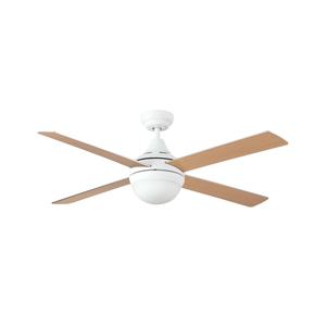 Ventilador de Techo de 52 Pulgadas (132 cm) con Aspas Reversibles Blancas, Iluminación LED, Control Remoto de Metal ABS para Exteriores y Hoteles, Enchufe Tipo Americano - Product Image 1