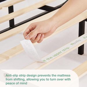 Giường nền kim loại có thể điều chỉnh kích thước Queen King với điểm nhấn bằng gỗ mộc mạc Khung thép Nội thất phòng ngủ - Product Image 4