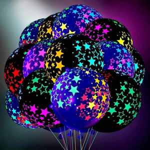 Ballons en latex fluorescents colorés pour anniversaire, avec impression offset 6 couleurs, pour fête d'anniversaire sous lumière noire - Product Image 1