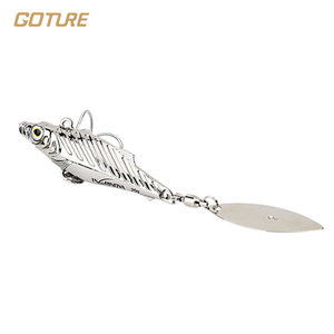 Leurre de pêche GOTURE <span class=keywords><strong>Fairy</strong></span> Fish avec œil 3D simulé, surface réfléchissante effet écailles de poisson et queue à paillettes rotatives 10g 15g 20g - Product Image 6