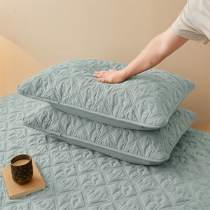 Ensemble de <span class=keywords><strong>lit</strong></span> en coton matelassé 50S pour femme King Size Polyester Antibactérien Fixation Protège-matelas Ensemble de draps ajustés - Product Image 4